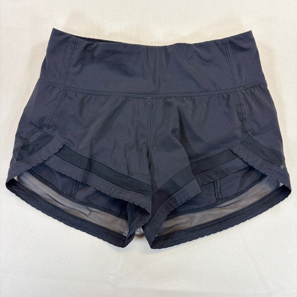 Lululemon Time to Sweat Shorts Women 2 Black 3" Running Gym Workout Training
